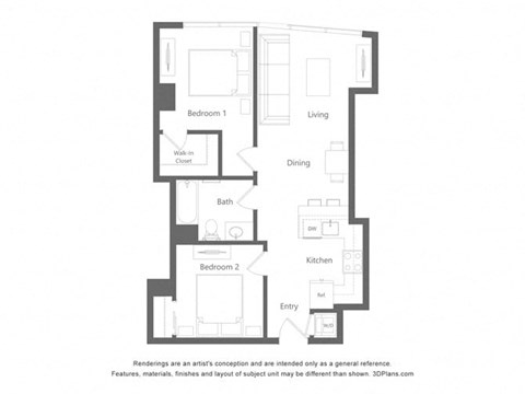 the floor plan of the apartment